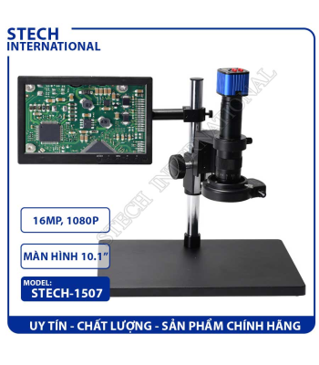 Kính Hiển Vi Điện Tử STECH-1507 Cam 16MP - Cổng HDMI - Màn hình 10.1 inch