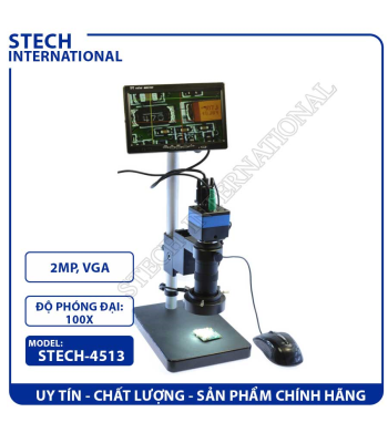 Kính Hiển Vi Điện Tử STECH-4513 | 2.0MP - Cổng VGA