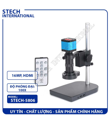 Kính Hiển Vi Điện Tử STECH-5806 | Camera 16MP - Lens 100X - 40 LED Rings