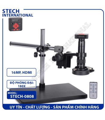 Kính Hiển Vi Kỹ Thuật Số STECH-0808 | Camera 16MP - Zoom 180X - 144 Đèn LED