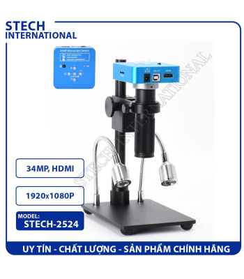 Kính Hiển Vi Kỹ Thuật Số STECH-2524 | Camera 34MP 2K 1080P
