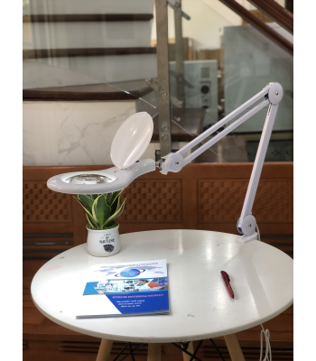 Kính lúp kẹp bàn (thấu kính trắng, loại xịn) STECH 8066A-5X-D2