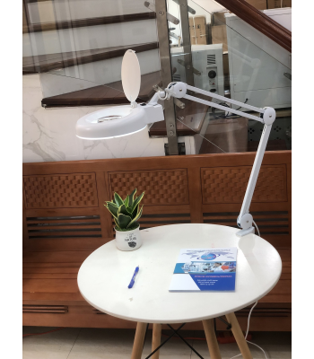 Kính lúp kẹp bàn (thấu kính trắng, tròn) STECH 8066A-10X
